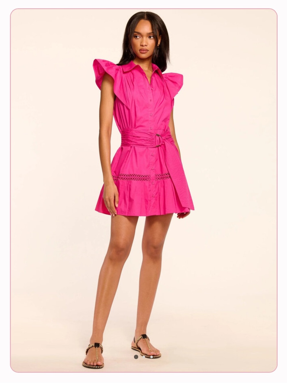 RAMY BROOK Marceline Cotton Poplin Mini Dress in pink petunia Size XS